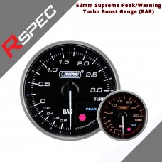 R SPEC 52mm Supreme Peak/Warning Turbo Boost Gauge (BAR) 